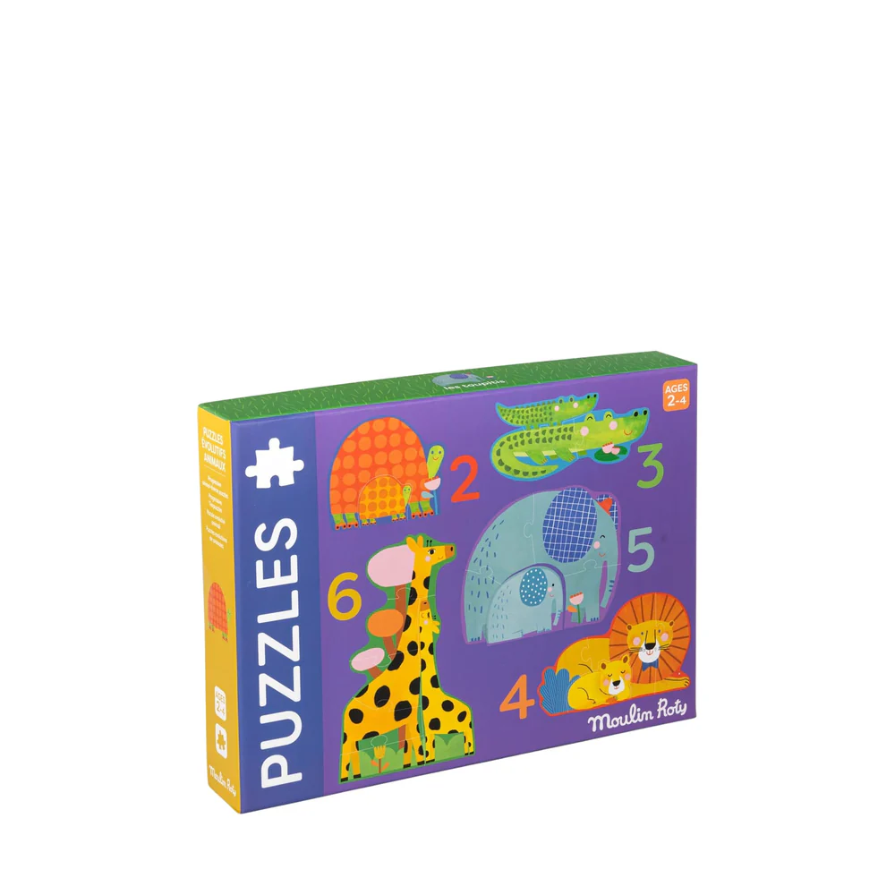 Puzzles Evolutivos de Animais Les Toupitis (20 peças) - Moulin Roty