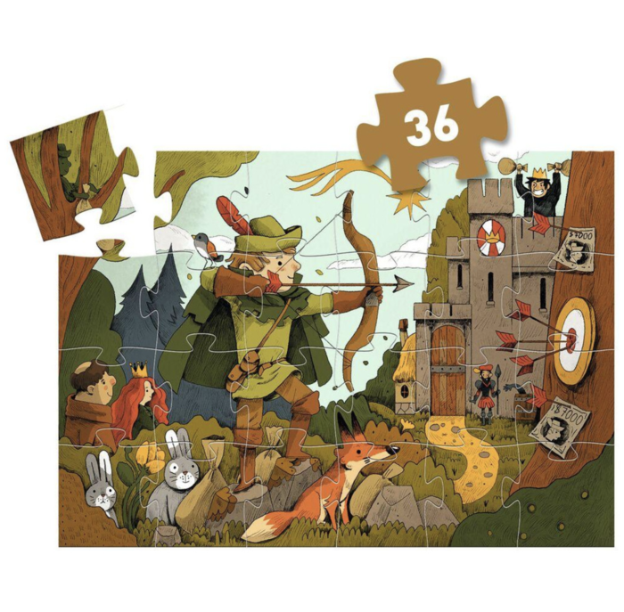 Puzzle Silhueta 36 Peças Robin Hood - Djeco
