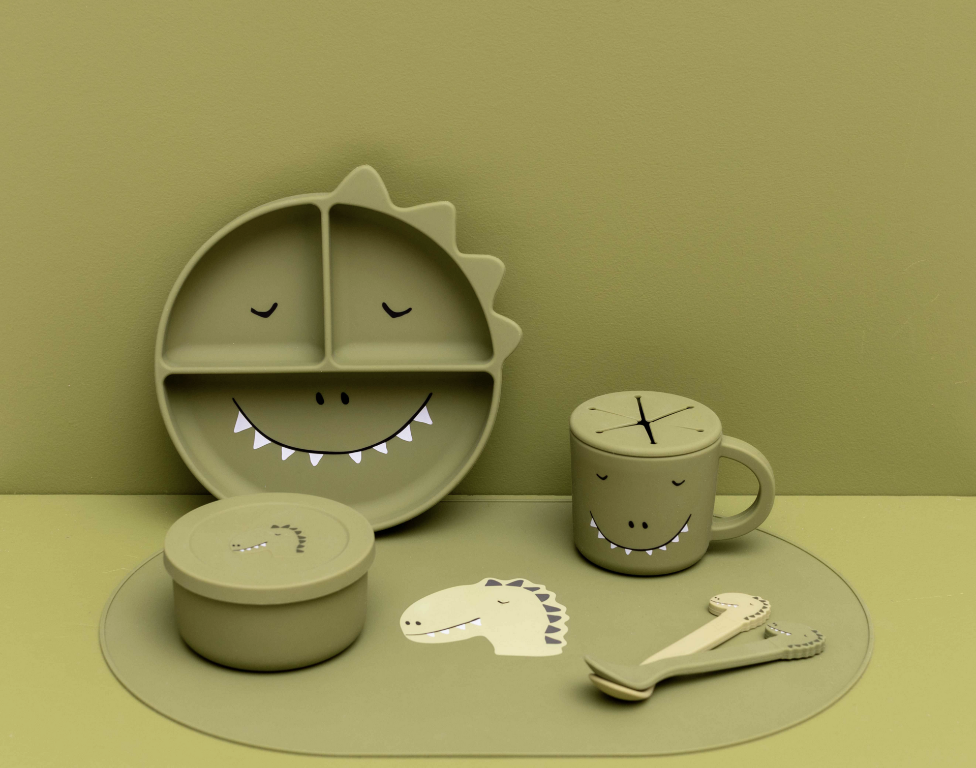 Taça de Silicone para Snacks c/ Tampa Mr. Dino - Trixie