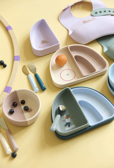 Talheres Silicone Tiny Team Cat - Lassig