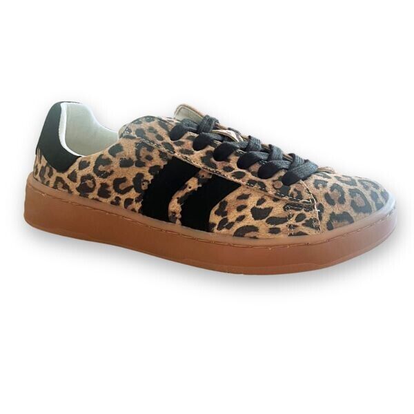 Ténis Leopardo Suede Arena/Negro - Coqueflex