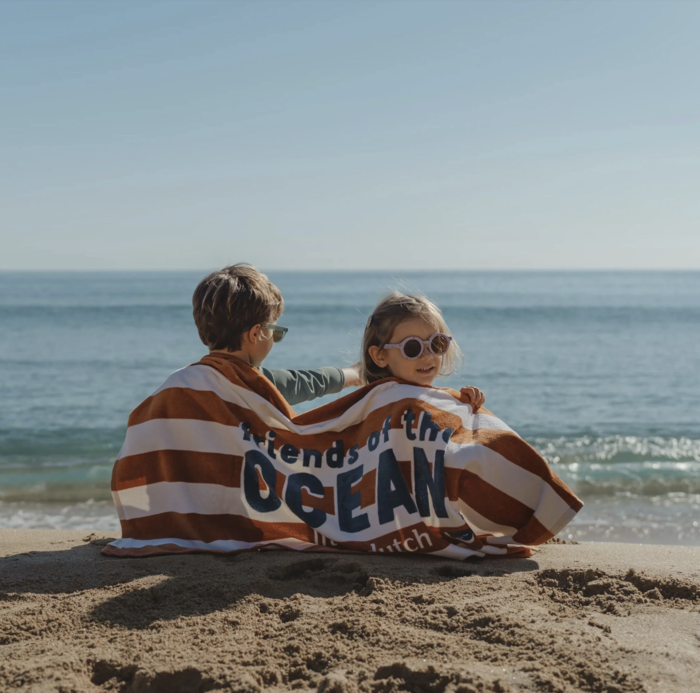 Toalha de Praia Ocean World Brown Stripe - Little Dutch