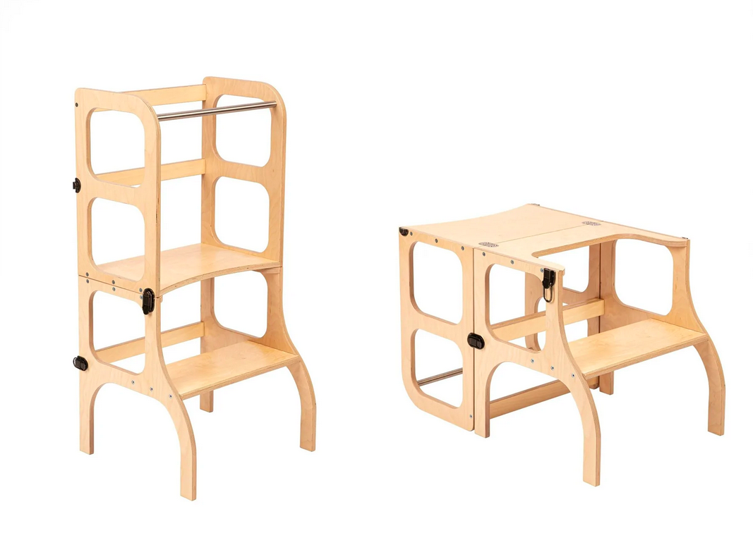 Torre de Aprendizagem / Mesa STEP'n'SIT Madeira Ferragens Bronze - Ette Tete 0