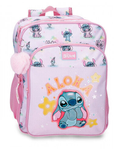MOCHILA ESCOLA STITCH / 3 BOLSOS 