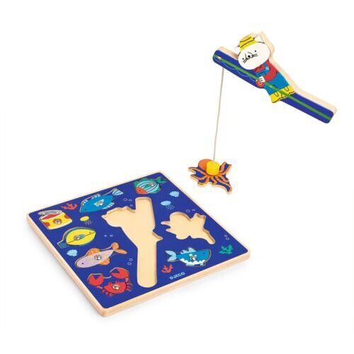 PUZZLE DE MADEIRA E JOGO DE PESCA 