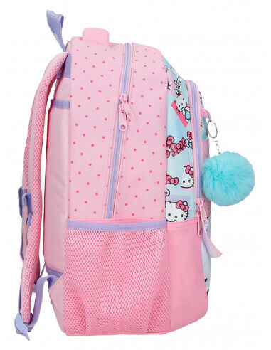 MOCHILA ESCOLAR HELLO KITTY 2 BOLSOS 