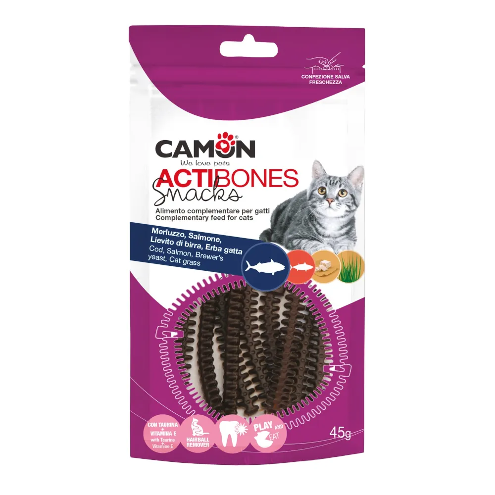 Activebones - Snack de Bacalhau, Salmão e Catnip para Gatos