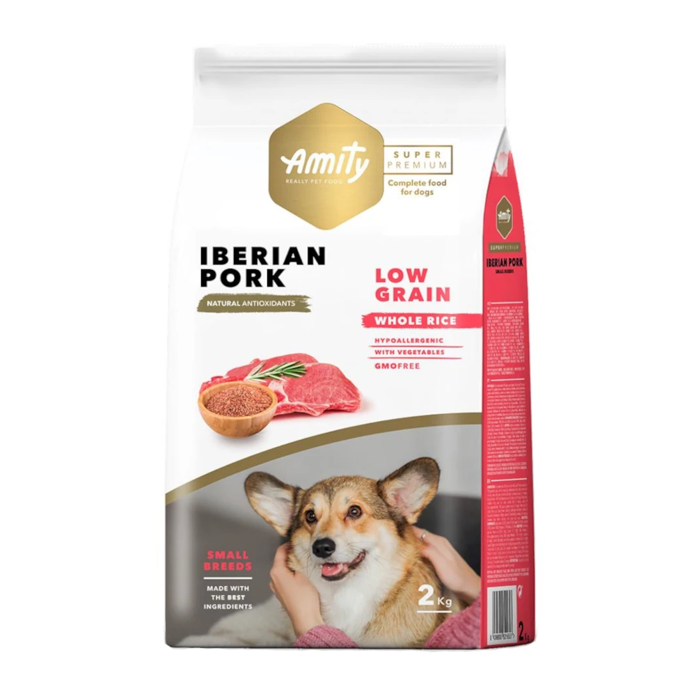 Amity Super Premium Low Grain Cão Mini Adulto - Porco Ibérico