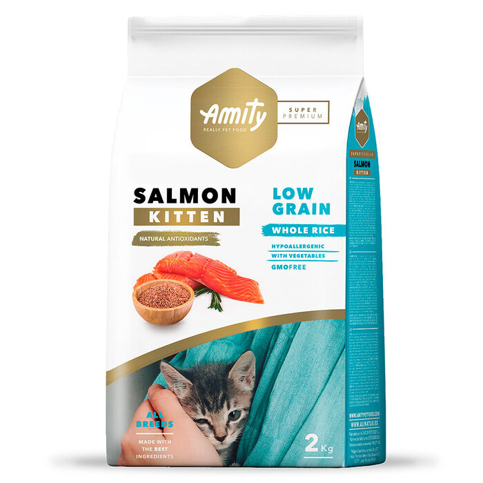 Amity Super Premium Low Grain Kitten - Salmão
