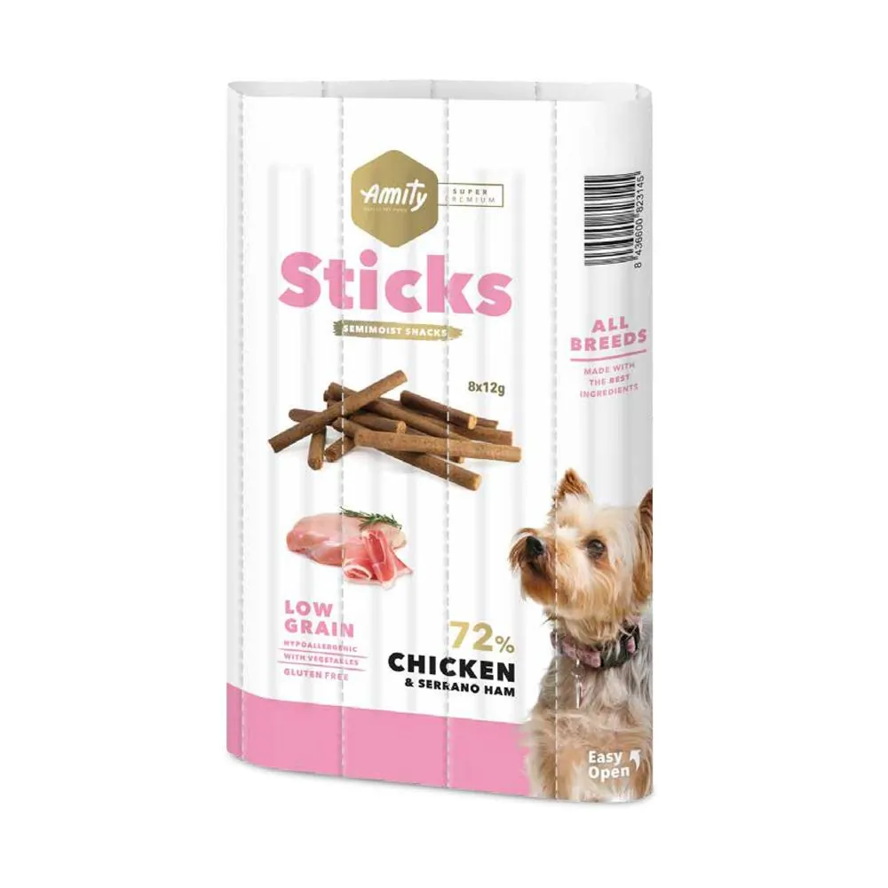 Amity Super Premium Sticks Semi-moist Snacks - Chicken & Serrano Ham