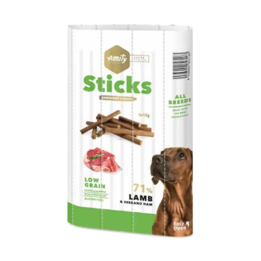 Amity Super Premium Sticks Semi-moist Snacks - Lamb & Serrano Ham