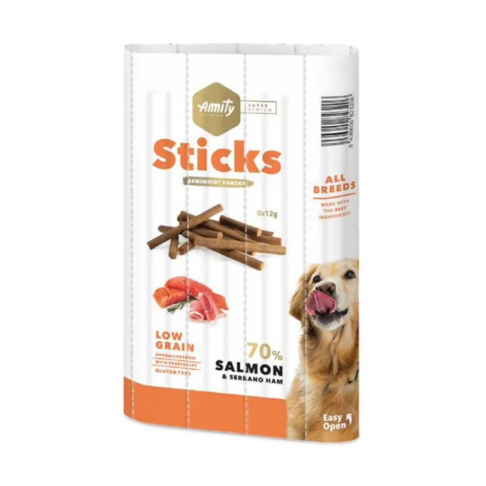 Amity Super Premium Sticks Semi-moist Snacks - Salmon & Serrano Ham