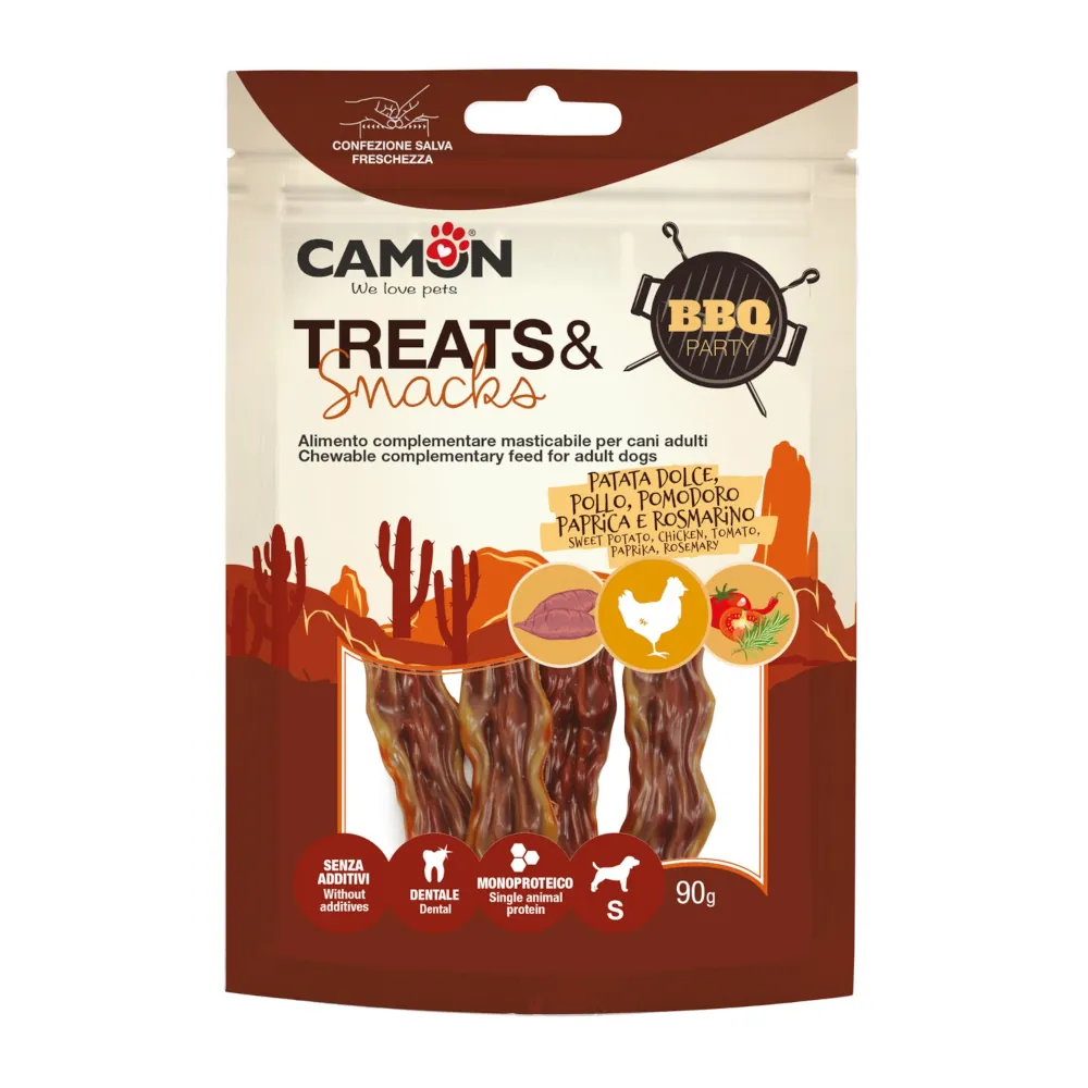 BBQ Party - Snacks com Bacon, Batata Doce e Frango para Cães - Camon