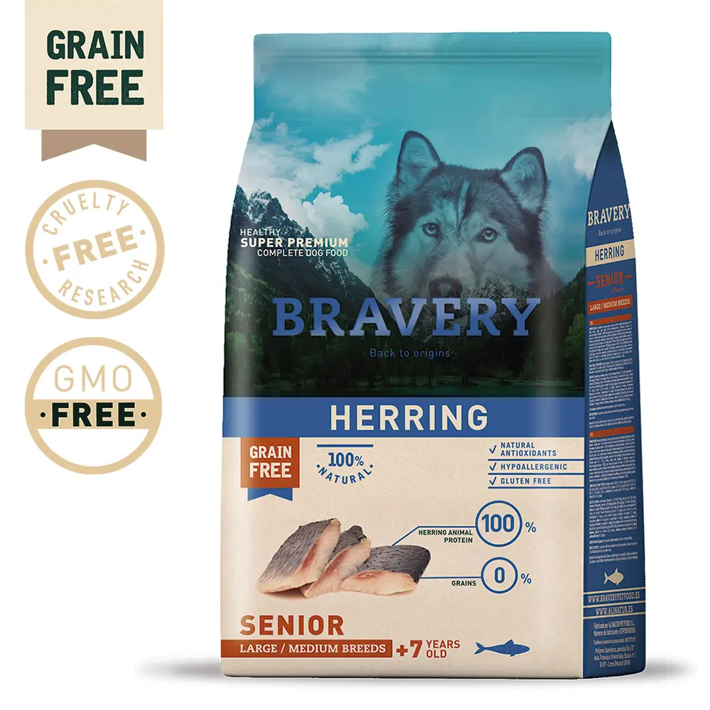 Bravery Cão Sénior Médio-Grande - Arenque