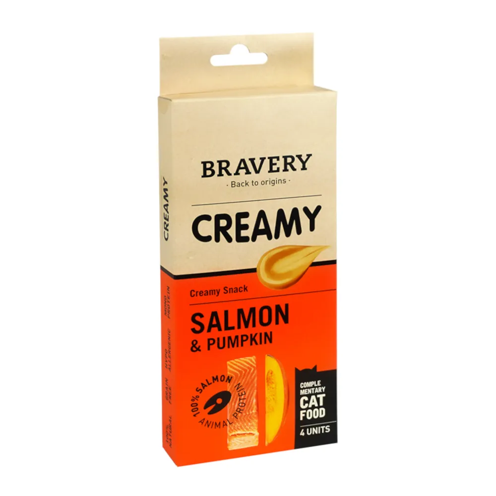 Bravery Creamy - Creme de Salmão e Abóbora para Gatos
