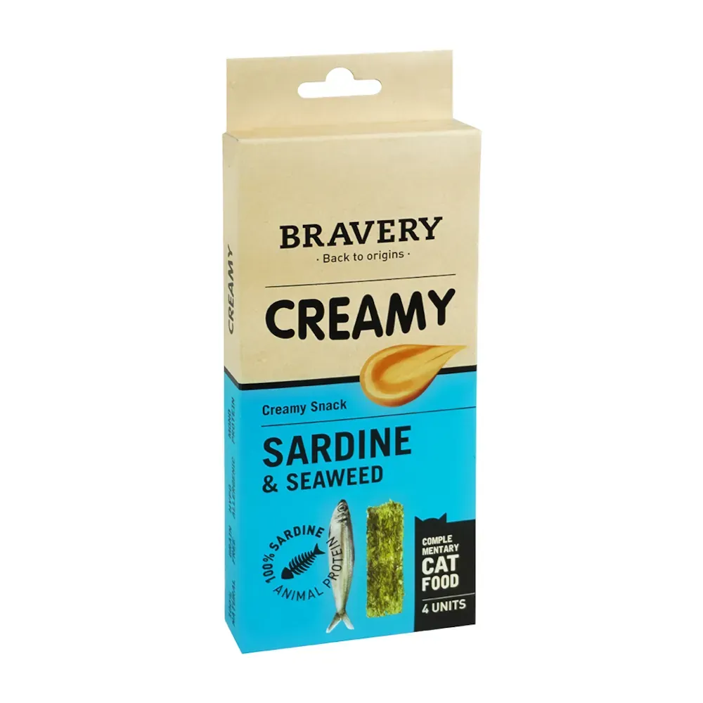 Bravery Creamy - Creme de Sardinha e Algas para Gatos