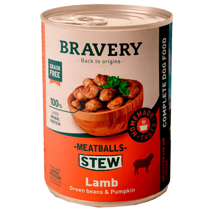 Bravery Wet Cão - Almôndegas de Cordeiro com Feijão Verde e Abóbora