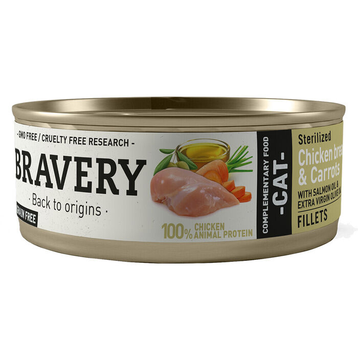 Bravery Wet Gato Esterilizado - Peito de Frango e Cenoura