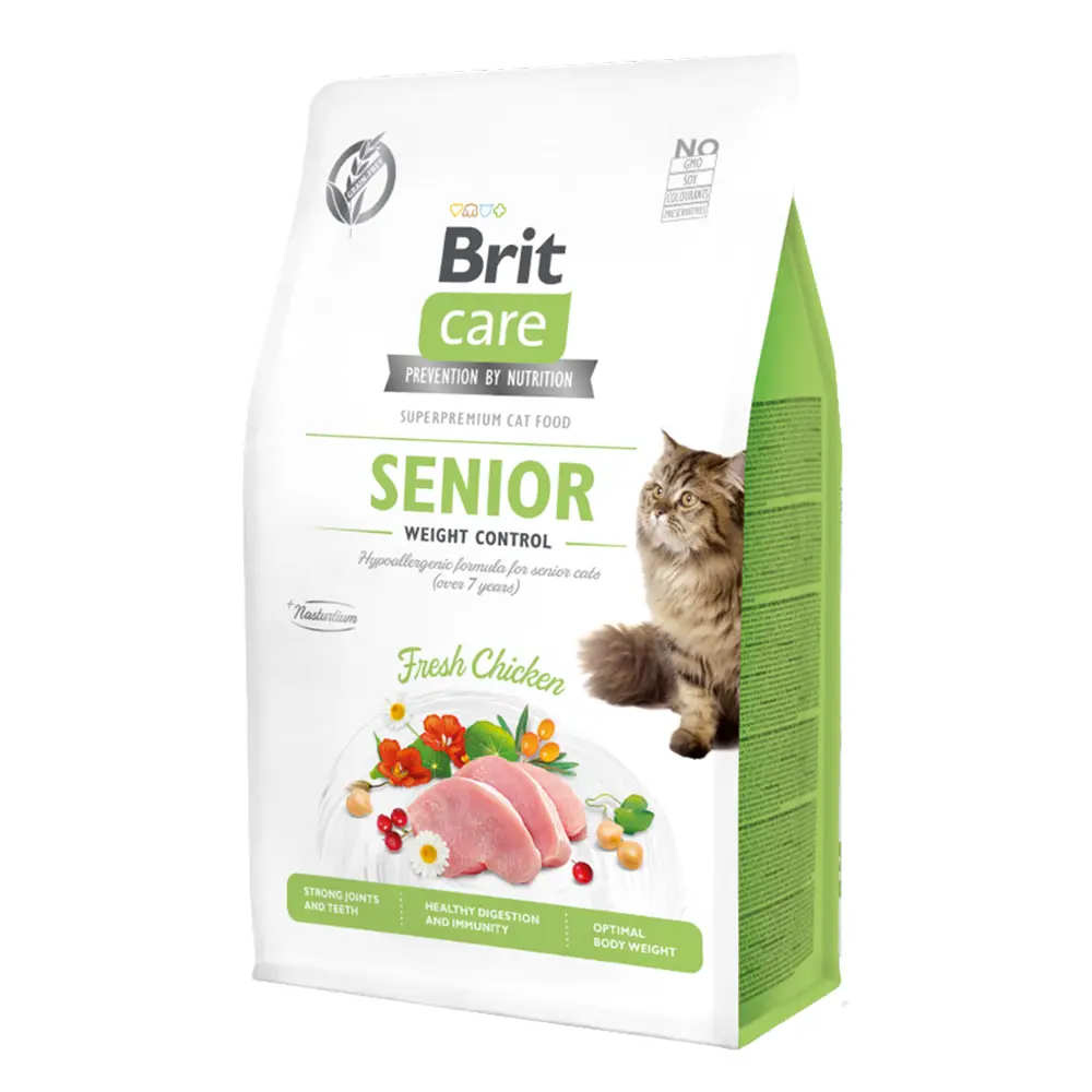 Brit Care Cat Grain Free Senior Weight Control - Chicken & Peas