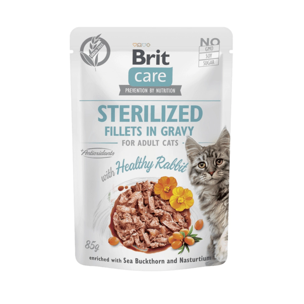 Brit Care Cat Sterilized Fillets in Gravy with Healthy Rabbit