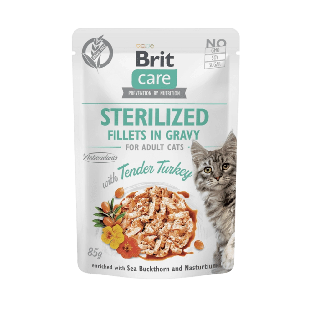 Brit Care Cat Sterilized Fillets in Gravy with Tender Turkey