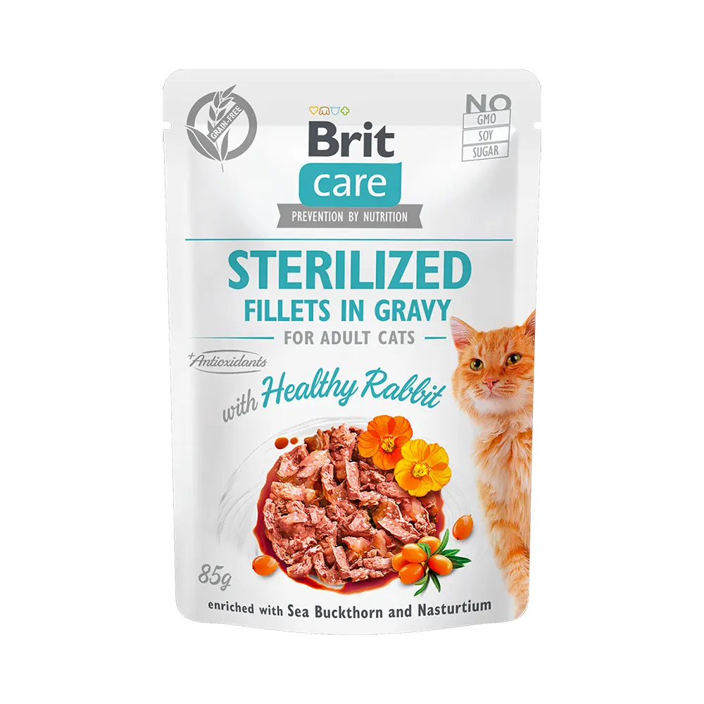 Brit Care Cat Sterilized Healthy Rabbit in Gravy