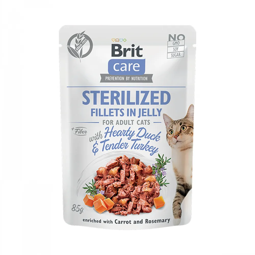 Brit Care Cat Sterilized Hearty Duck & Tender Turkey in Jelly