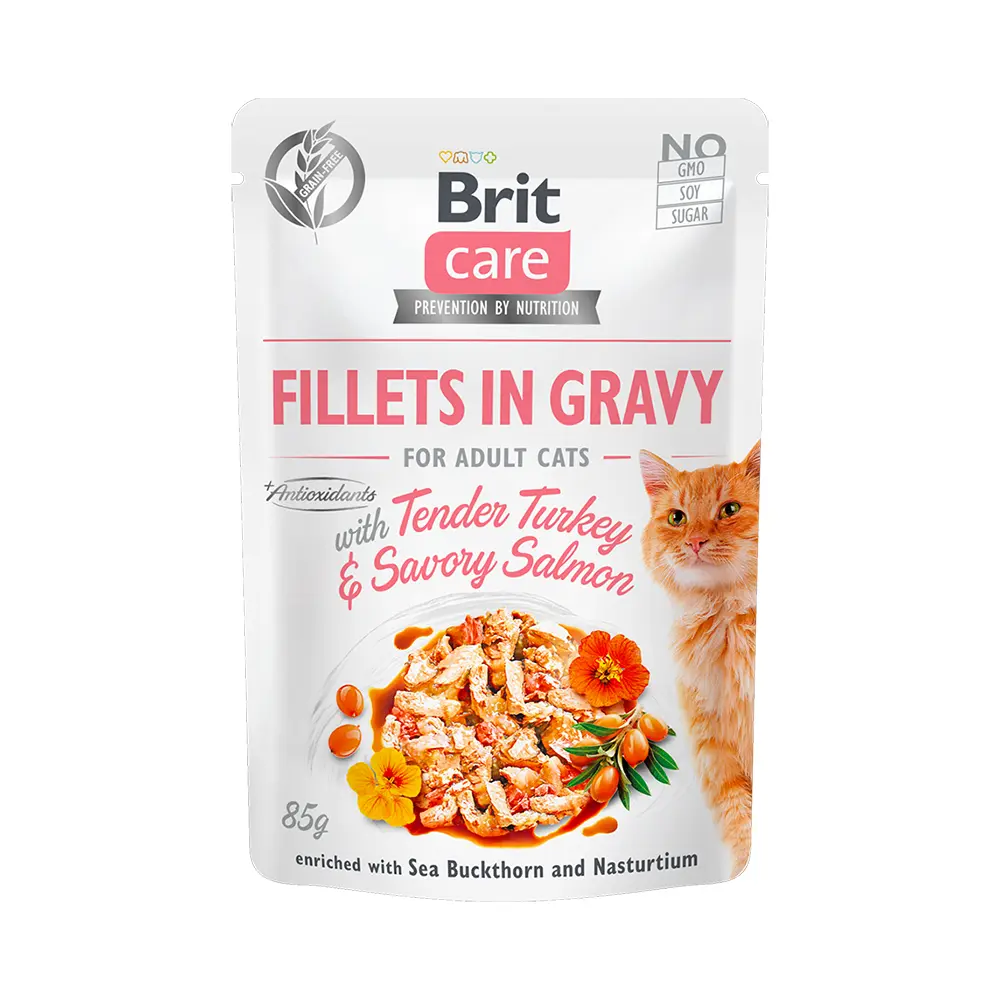 Brit Care Cat Tender Turkey & Savory Salmon in Gravy