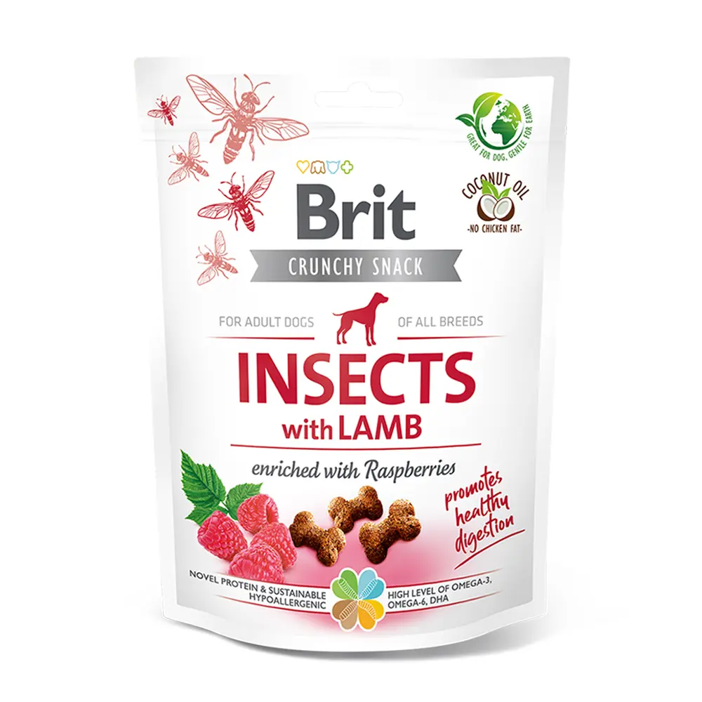 Brit Care Crunchy Cracker Insects with Lamb Enriched with Raspberries