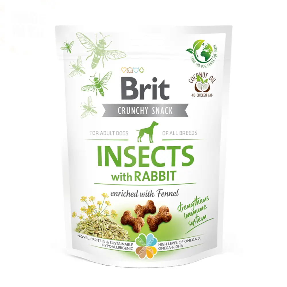 Brit Care Dog Crunchy Cracker Insects with Rabbit Enriched with Fennel