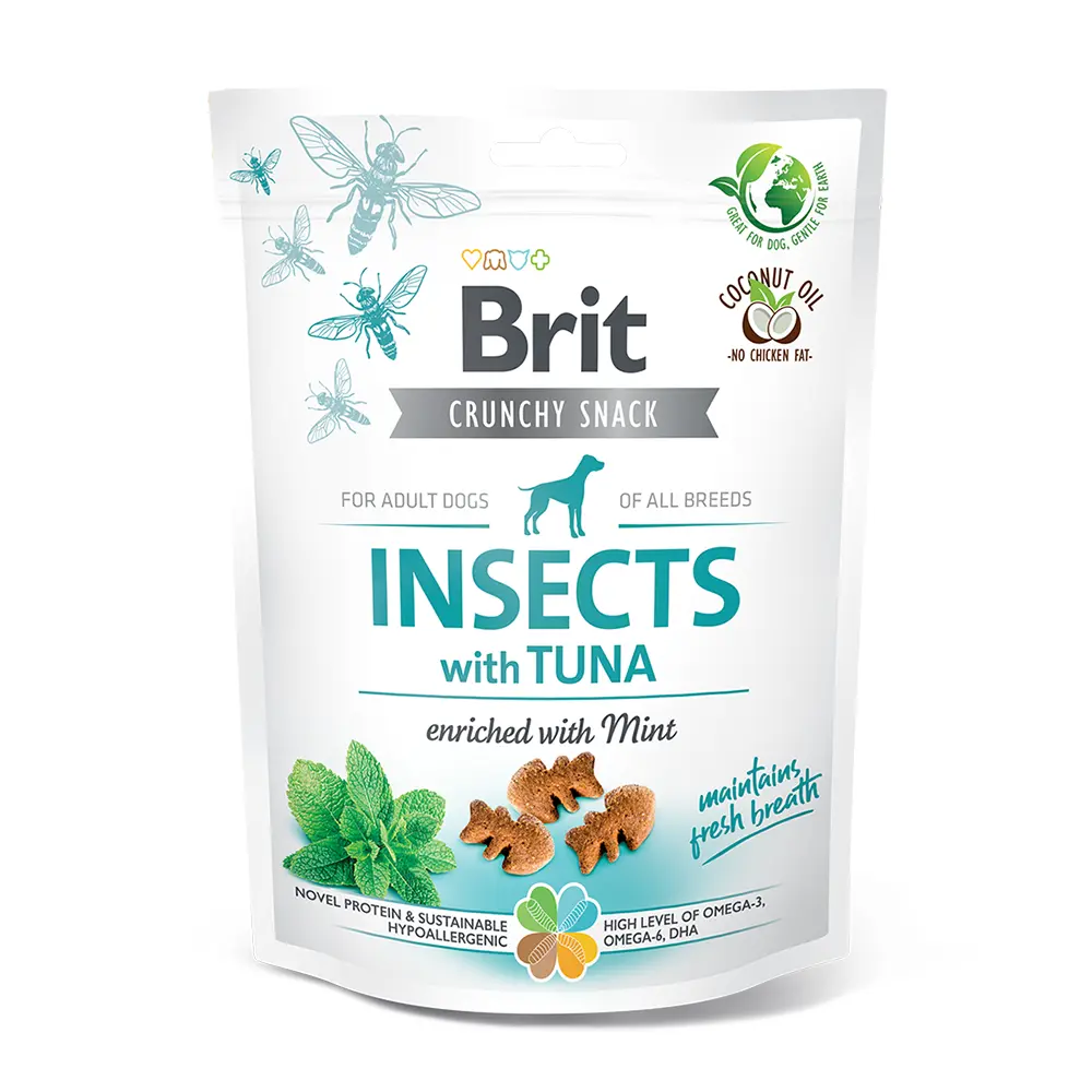 Brit Care Dog Crunchy Cracker Insects with Tuna Enriched with Mint