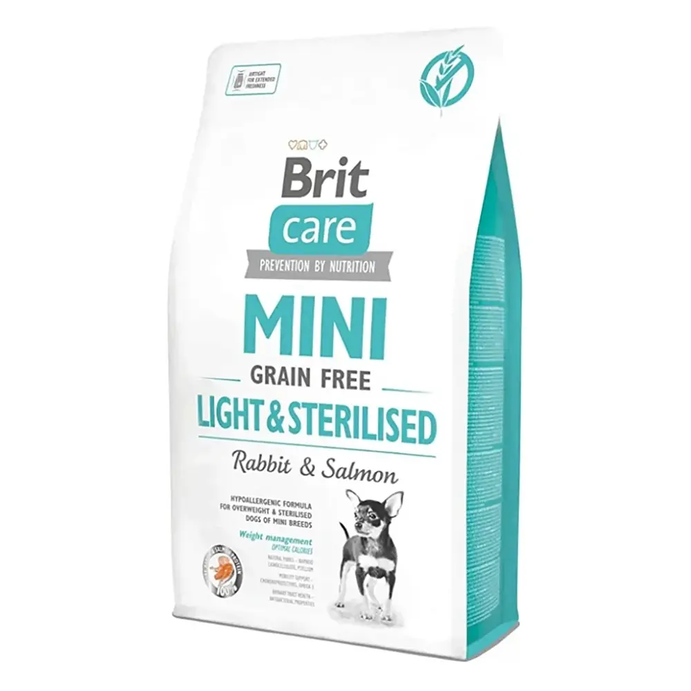 Brit Care Dog Mini Light & Sterilized Grain-Free - Rabbit & Salmon