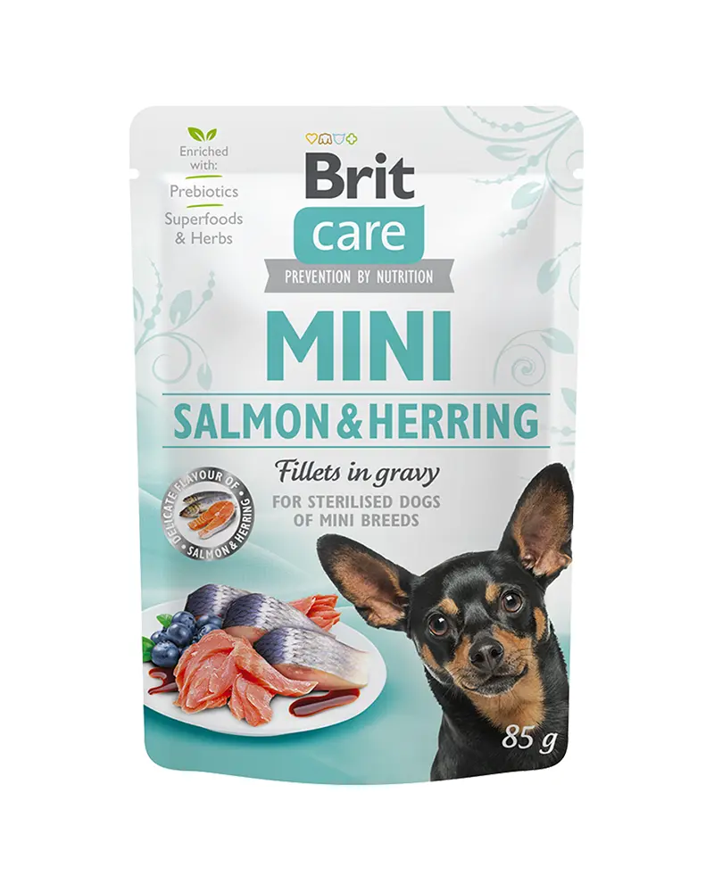 Brit Care Mini Sterilized Salmon & Herring Fillets in Gravy