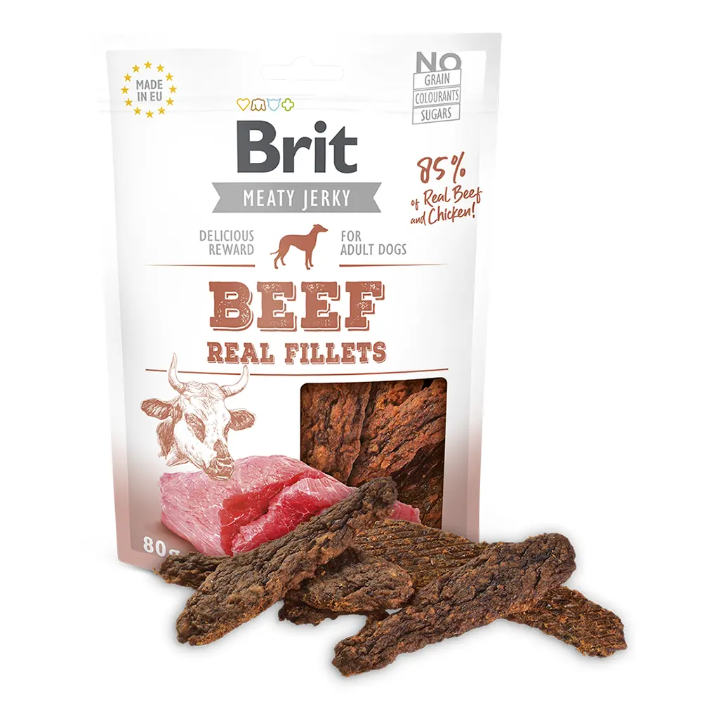 Brit Dog Meat Jerky Snack Beef Fillets