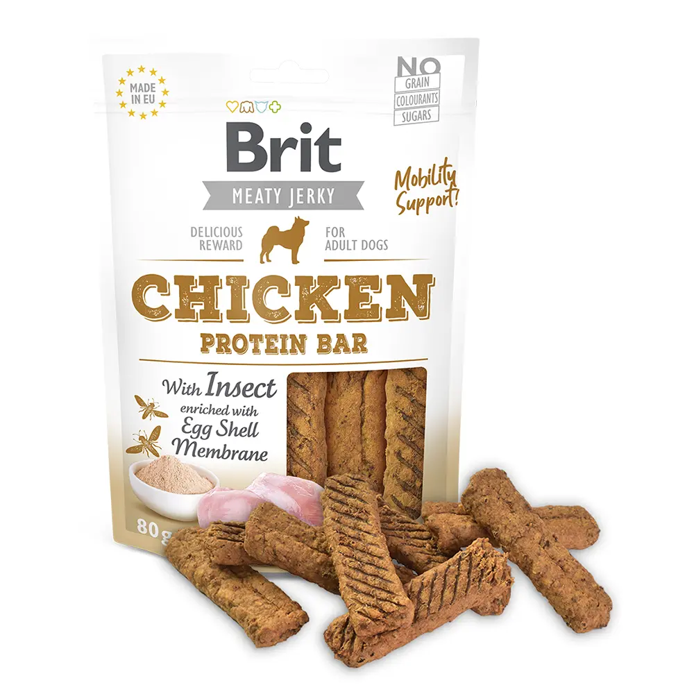Brit Dog Meat Jerky Snack Protein Bar Chicken with Insect