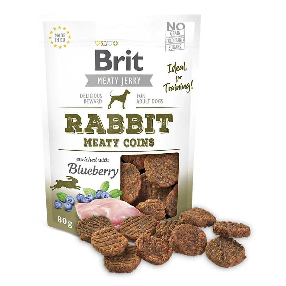 Brit Dog Meat Jerky Snack Rabbit Meaty Coins
