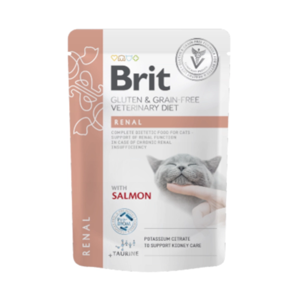 Brit Gluten & Grain-Free Veterinary Diet Cat Renal Salmon in Gravy