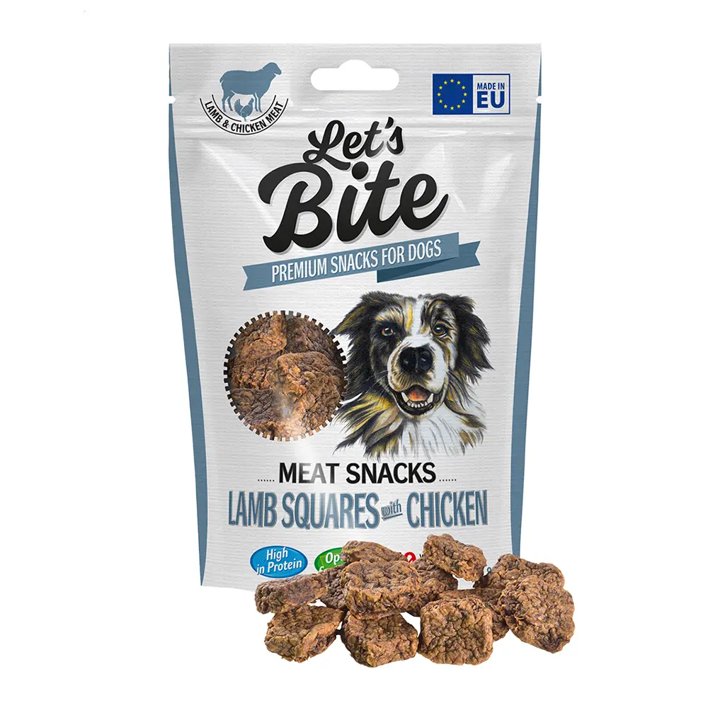 Brit Let`s Bite Dog Meat Snacks Lamb Squares with Chicken