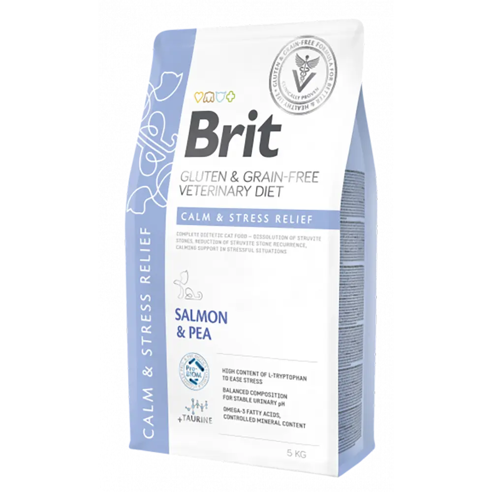 Brit Veterinary Diet Cat Calm & Stress Relief Gluten & Grain-Free Salmon & Pea