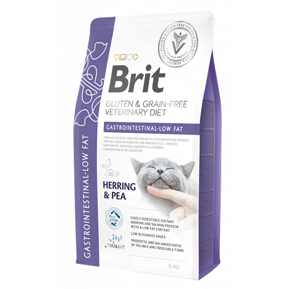 Brit Veterinary Diet Cat Gastrointestinal Low Fat Gluten & Grain-Free Herring & Pea