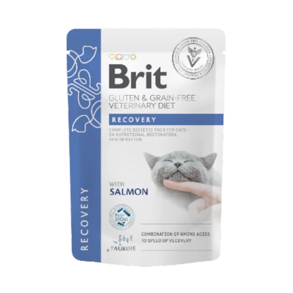 Brit Veterinary Diet Cat Recovery Gluten & Grain-Free Salmon in Gravy