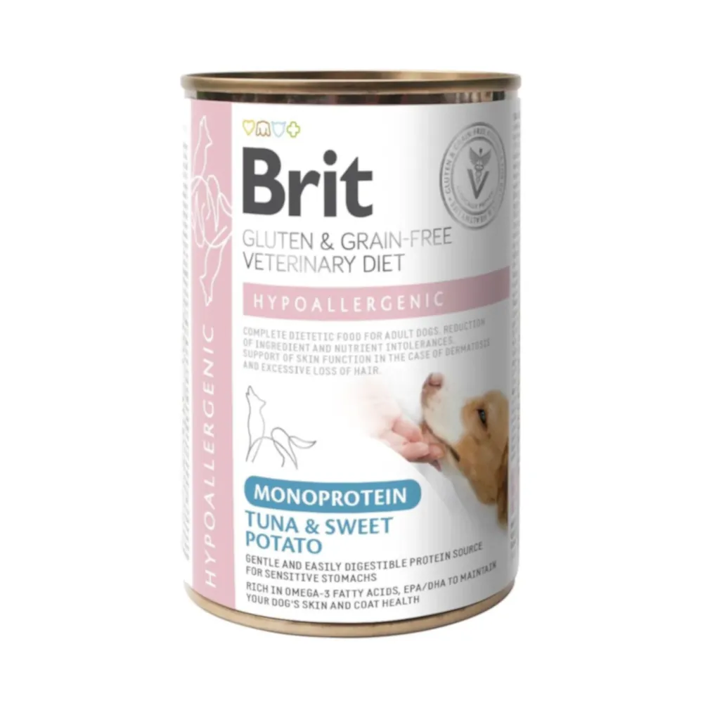 Brit Veterinary Diet Dog Hypoallergenic Gluten & Grain-Free Monoprotein Tuna & Sweet Potato