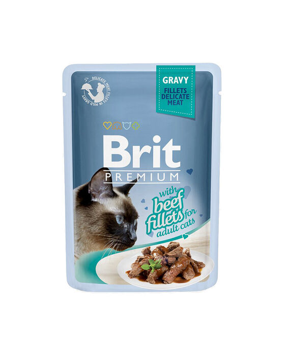 Brit Blue Cat Delicate Fillets in Gravy with Beef