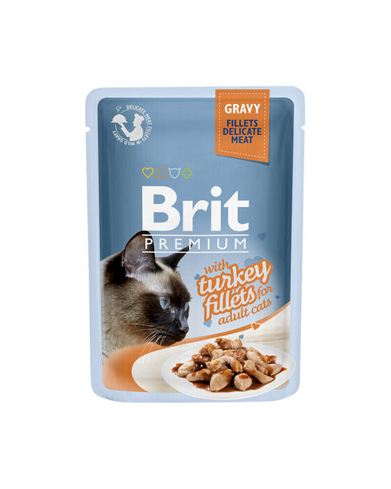 Brit Blue Cat Delicate Fillets in Gravy with Turkey