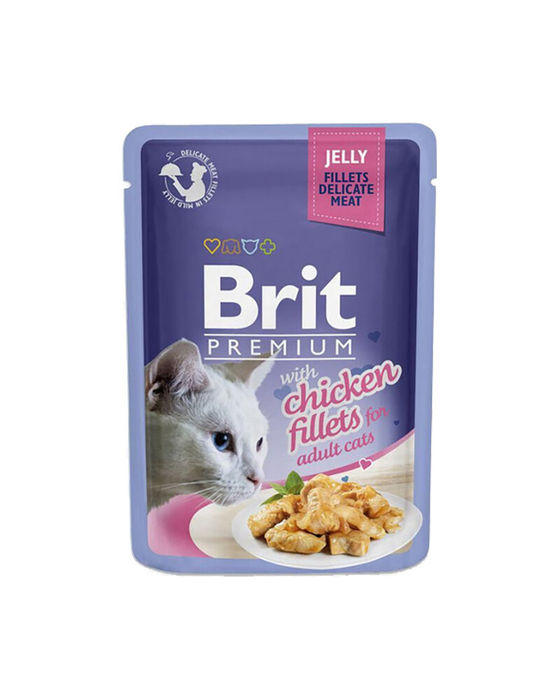 Brit Blue Cat Delicate Fillets in Jelly with Chicken