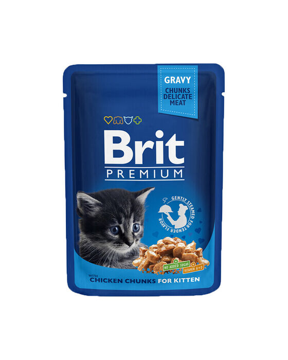 Brit Blue Cat Kitten Wet Chicken Chunks