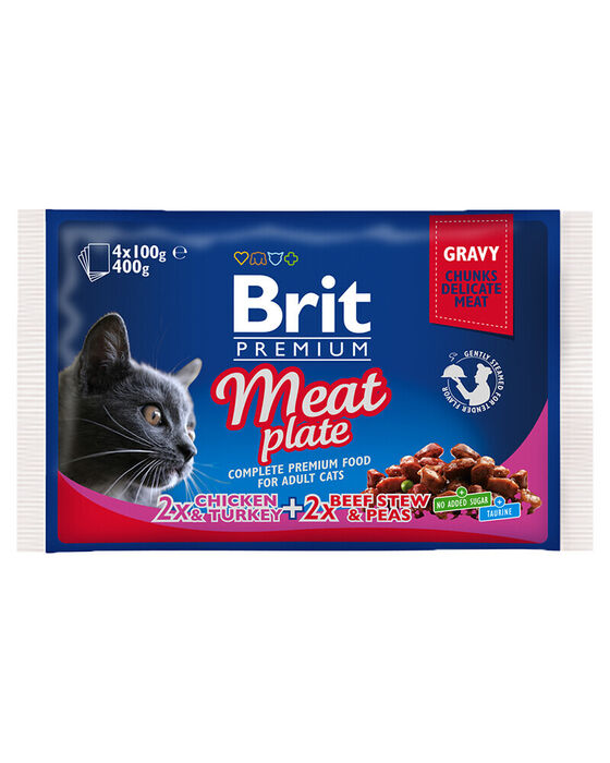 Brit Blue Cat Multipack Wet Meat Plate