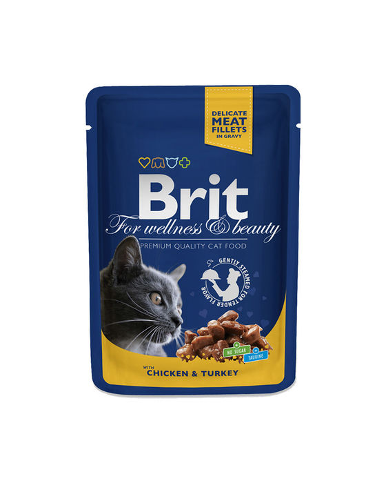 Brit Blue Cat Wet Chicken & Turkey