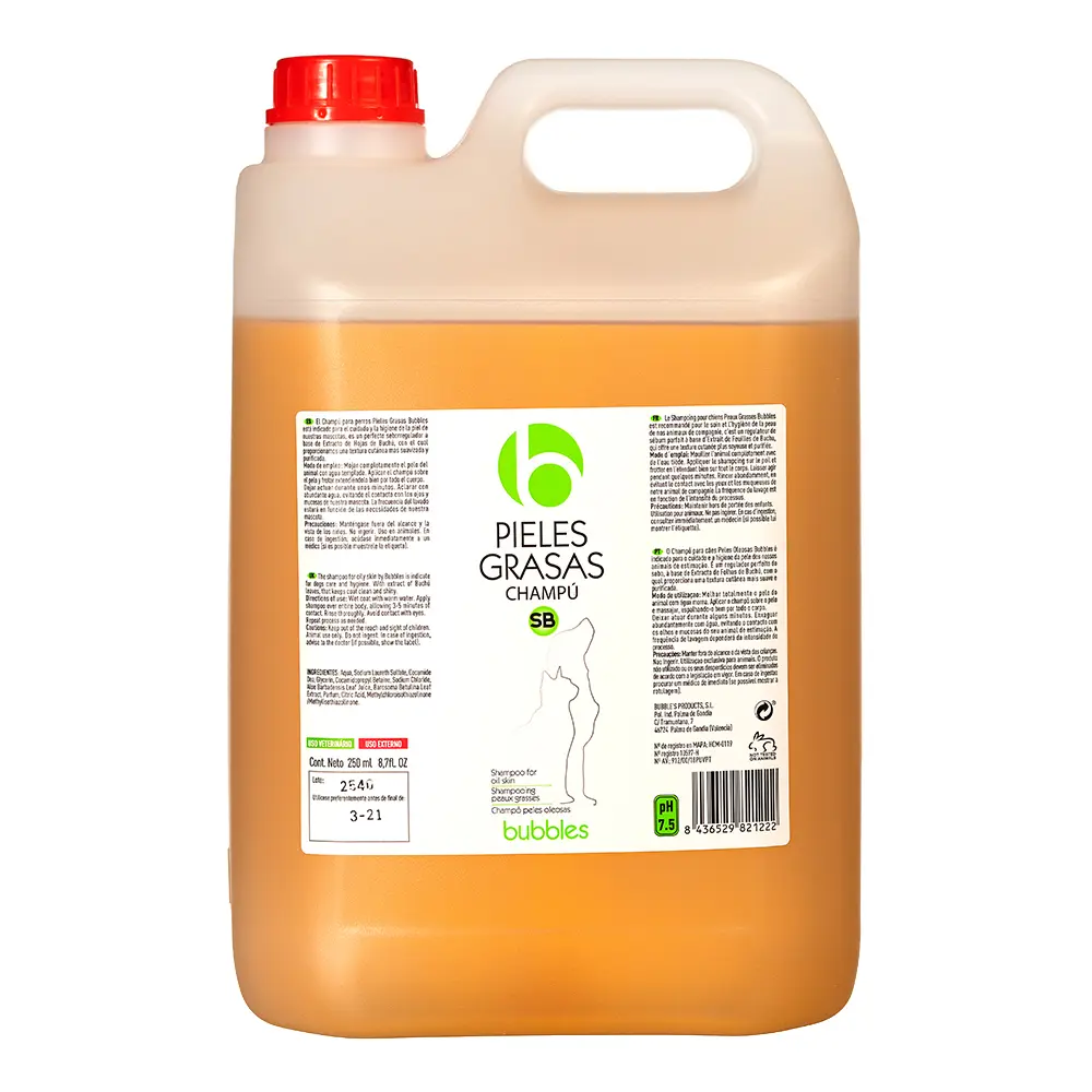 Bubbles - Champô para Pele Oleosa para Cães e Gatos