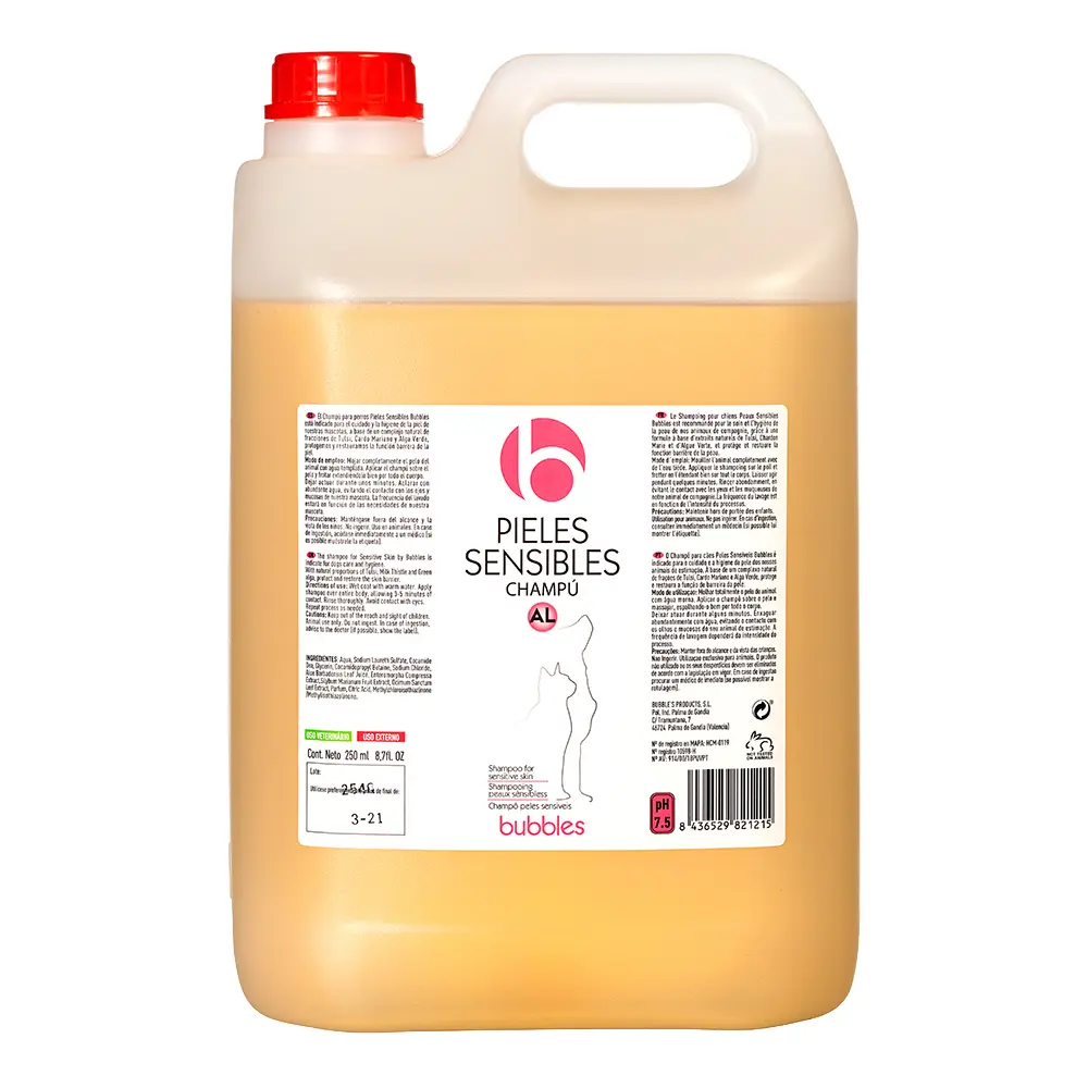 Bubbles - Champô para Peles Sensíveis para Cães e Gatos